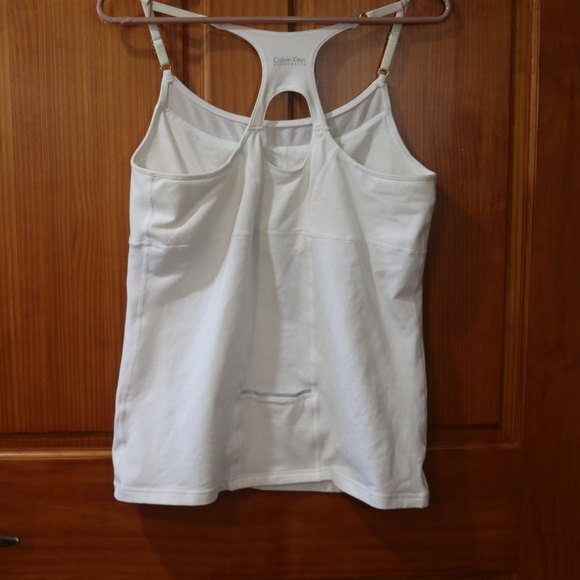 Calvin Klein White Performance Racer Back Tank Top XL - Picture 7 of 10